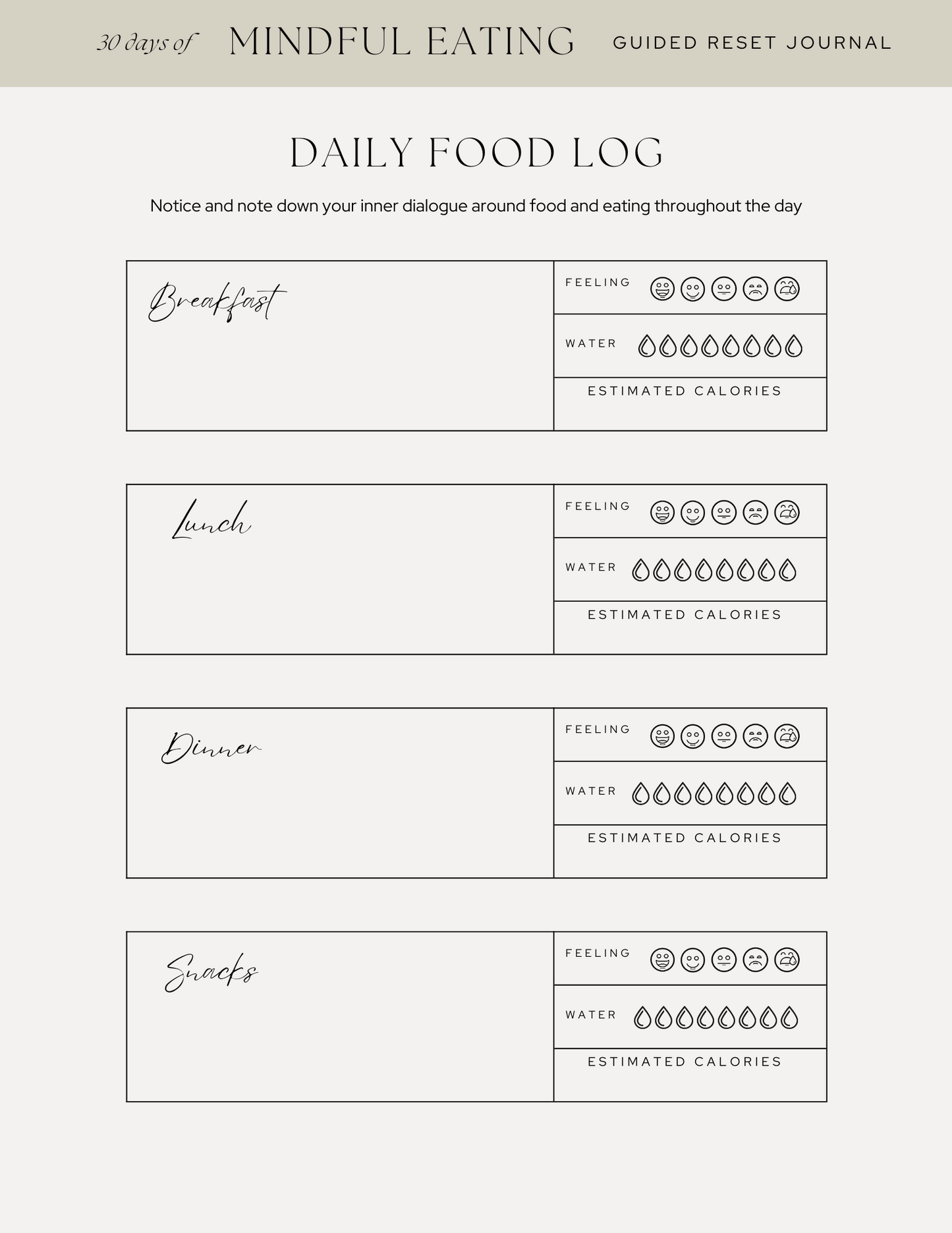 The Mindful Eating Journal & The Complementary Audio Journal (115 Pages)